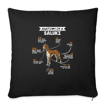 Anatomy Of A Saluki Dog - Sofa pillowcase 17,3'' x 17,3'' (45 x 45 cm) - black - Front