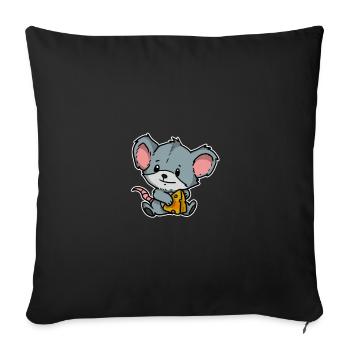 Cute Little Mouse Rat Animal Gift Idea - Sofa pillowcase 17,3'' x 17,3'' (45 x 45 cm) - black - Front