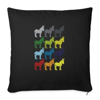 Neon Pop Art Retro Donkey Mule Gift - Sofa pillowcase 17,3'' x 17,3'' (45 x 45 cm) - black - Front
