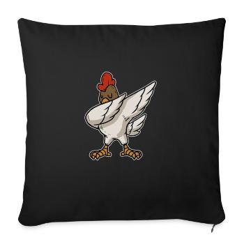 Drôle de coq cadeau de poulet de dabbing - Housse de coussin décorative 45 x 45 cm - noir - Devant