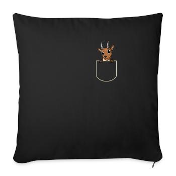 Lamb In The Pocket Gift Goat Pocket T-Shirt - Sofa pillowcase 17,3'' x 17,3'' (45 x 45 cm) - black - Front