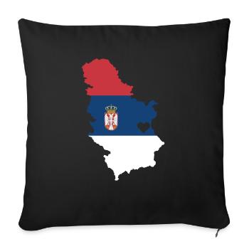 Chère Serbie Cadeau Cœur Serbe - Housse de coussin décorative 45 x 45 cm - noir - Devant
