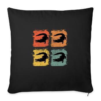 Alligator Retro Pop Art - Sofa pillowcase 17,3'' x 17,3'' (45 x 45 cm) - black - Front