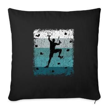 Vintage Bouldern Boulderer Cadeau - Housse de coussin décorative 45 x 45 cm - noir - Devant