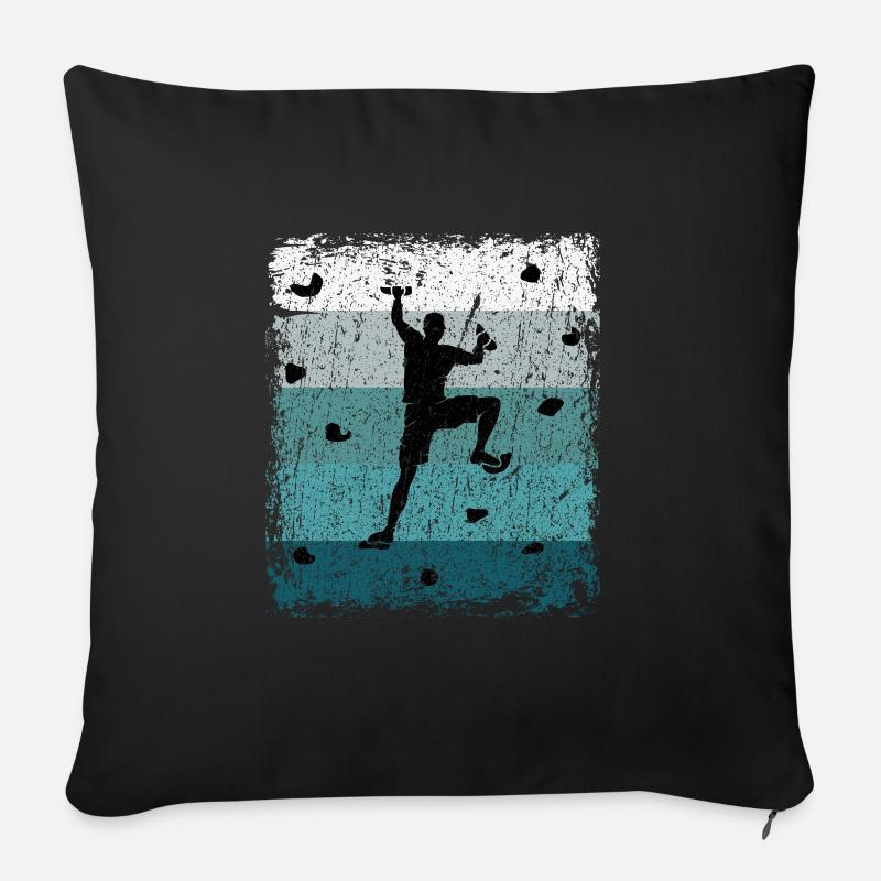 Vintage Bouldern Boulderer Geschenk - Sofakissenbezug 45 x 45 cm - Schwarz