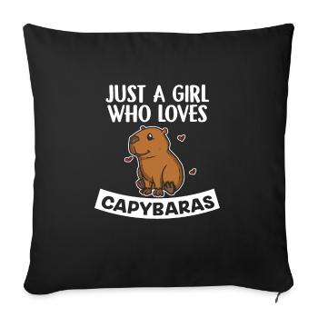 Just A Girl Who Loves Capybaras Capybara Costume - Sofa pillowcase 17,3'' x 17,3'' (45 x 45 cm) - black - Front