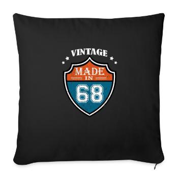 Vintage Made In 68 1968 Birthday Gift - Sofa pillowcase 17,3'' x 17,3'' (45 x 45 cm) - black - Front