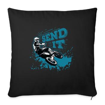 Send It! Motorcross Biker Dirt Bike Geschnkidee - Sofakissenbezug 45 x 45 cm - Schwarz - Vorne