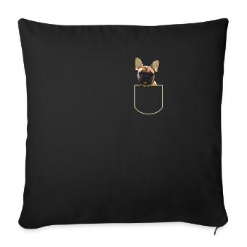 Bouledogue français Dans La poche thoracique - Housse de coussin décorative 45 x 45 cm - noir - Devant