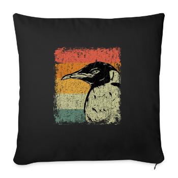 Vintage Penguin Animal Gift - Sofa pillowcase 17,3'' x 17,3'' (45 x 45 cm) - black - Front