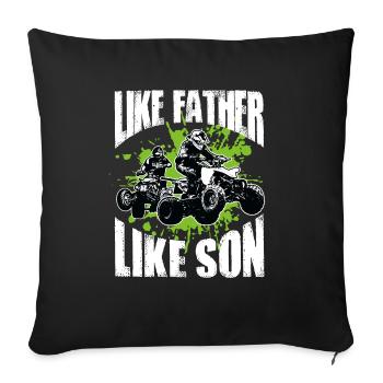 Coole Vater Und Sohn ATV Quad Bike Geschenkidee - Sofakissenbezug 45 x 45 cm - Schwarz - Vorne
