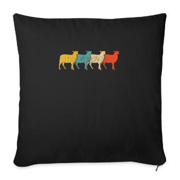 Vintage Retro Pop Art Sheep Animal - Sofa pillowcase 17,3'' x 17,3'' (45 x 45 cm) - black - Front