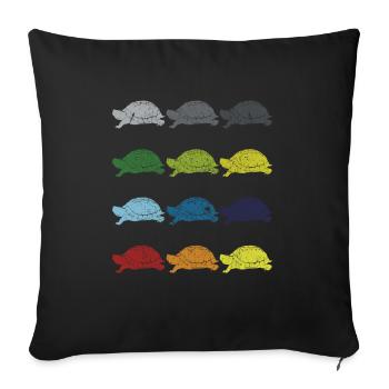 Neon Pop Art Retro Turtle Animal Gift - Sofa pillowcase 17,3'' x 17,3'' (45 x 45 cm) - black - Front