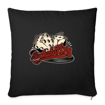 Rockabilly Rock Music Retro Cubes 1950s Rocker - Sofa pillowcase 17,3'' x 17,3'' (45 x 45 cm) - black - Front
