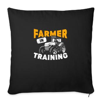 Funny Farm Tractor Farming Farmer In Training - Sofa pillowcase 17,3'' x 17,3'' (45 x 45 cm) - black - Front