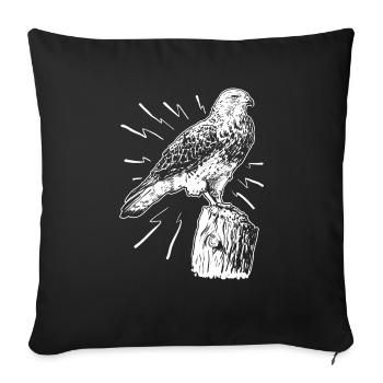 Ornithology Bird Lover Hawk Falcon Eagle - Sofa pillowcase 17,3'' x 17,3'' (45 x 45 cm) - black - Front