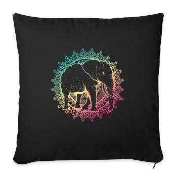 Yoga Elefant Mandala - Sofakissenbezug 45 x 45 cm - Schwarz - Vorne