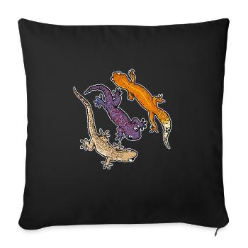 Cute Colorful Leopard Gecko Reptiles Lizard Gecko - Sofa pillowcase 17,3'' x 17,3'' (45 x 45 cm) - black - Front