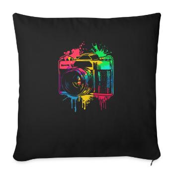 Photographie Photo Photographie Photos Appareil photo - Housse de coussin décorative 45 x 45 cm - noir - Devant