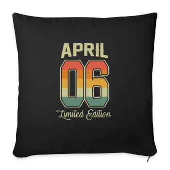 Vintage 16th Birthday April 2006 Sports Gift - Sofa pillowcase 17,3'' x 17,3'' (45 x 45 cm) - black - Front