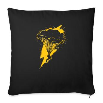 Parachute Skydiver Thunderstorm Skydive Skydiving - Sofa pillowcase 17,3'' x 17,3'' (45 x 45 cm) - black - Front