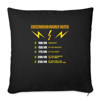 Lustige Handwerker Elektriker Elektroniker Gehalt - Sofakissenbezug 45 x 45 cm - Schwarz - Vorne