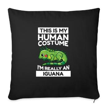 This Is My Human Costume I'm Really An Iguana - Sofa pillowcase 17,3'' x 17,3'' (45 x 45 cm) - black - Front