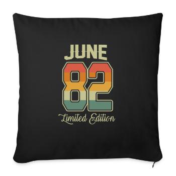 Vintage 40e anniversaire Juin 1982 Athlètes - Housse de coussin décorative 45 x 45 cm - noir - Devant