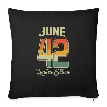Vintage 80e anniversaire Juin 1942 Athlètes - Housse de coussin décorative 45 x 45 cm - noir - Devant