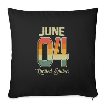 Vintage 18. Geburtstags Juni 2004 Sportler - Sofakissenbezug 45 x 45 cm - Schwarz - Vorne