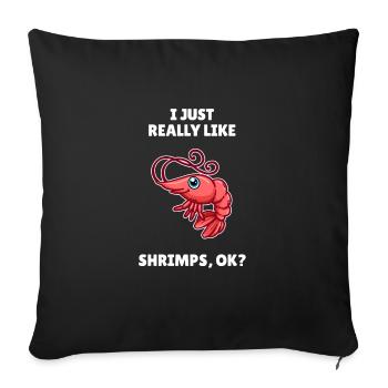Crabes de crevettes J’aime vraiment les crevettes OK - Housse de coussin décorative 45 x 45 cm - noir - Devant