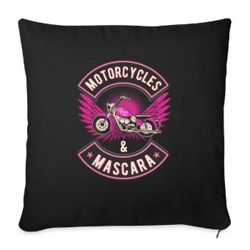 Motos Maskara Filles Motard Motocyclisme - Housse de coussin décorative 45 x 45 cm - noir - Devant