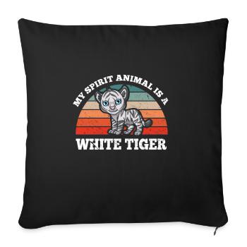 Retro Vintage My Spirit Animal Is A White Tiger - Sofa pillowcase 17,3'' x 17,3'' (45 x 45 cm) - black - Front