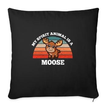 Cerf de wapiti Cerf Mon animal spirituel est un orignal - Housse de coussin décorative 45 x 45 cm - noir - Devant