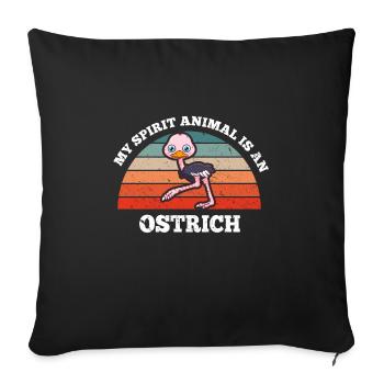 Bouquet d’oiseaux Mon animal est une autruche - Housse de coussin décorative 45 x 45 cm - noir - Devant