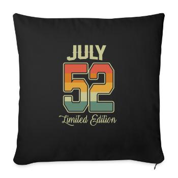 Vintage 70th Birthday July 1952 Sports Gift - Sofa pillowcase 17,3'' x 17,3'' (45 x 45 cm) - black - Front