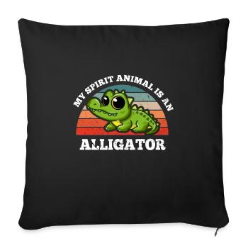 Retro Vintage My Spirit Animal Is An Alligator - Sofa pillowcase 17,3'' x 17,3'' (45 x 45 cm) - black - Front