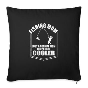 Pêcher Mère Pêcheur Comme Une Mère Normale Pêche - Housse de coussin décorative 45 x 45 cm - noir - Devant