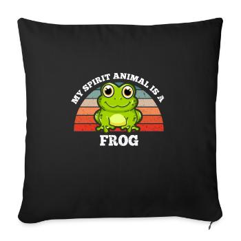 Grenouille Fan Crapauds Mon Animal Est Une Grenouille - Housse de coussin décorative 45 x 45 cm - noir - Devant