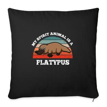 Schnabeltier Mon animal spirituel est un ornithorynque - Housse de coussin décorative 45 x 45 cm - noir - Devant