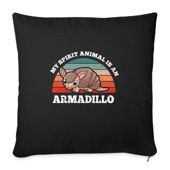 Gürteltier Mon animal spirituel est un tatou - Housse de coussin décorative 45 x 45 cm - noir - Devant