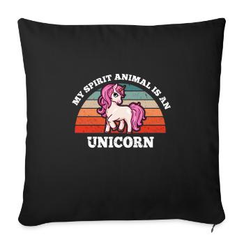 Einhorn Regenbogen My Spirit Animal Is A Unicorn - Sofakissenbezug 45 x 45 cm - Schwarz - Vorne