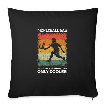 Pickleball Papa comme un papa normal Seulement plus cool - Housse de coussin décorative 45 x 45 cm - noir - Devant