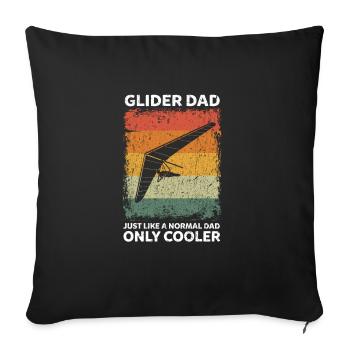 Planeur vintage Papa Comme Un Papa Normal Seulement Refroidisseur - Housse de coussin décorative 45 x 45 cm - noir - Devant
