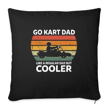 Rétro Go Kart Papa comme un papa ordinaire mais plus cool - Housse de coussin décorative 45 x 45 cm - noir - Devant