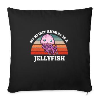Méduses des grands fonds Mon animal spirituel est une méduse - Housse de coussin décorative 45 x 45 cm - noir - Devant