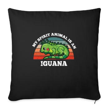 Retro Vintage My Spirit Animal Is An Iguana - Sofa pillowcase 17,3'' x 17,3'' (45 x 45 cm) - black - Front