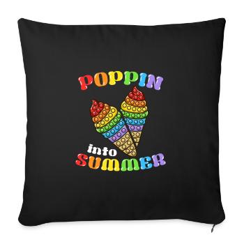 Poppin Into Summer Pop It Fidget Cone Ice Cream - Sofa pillowcase 17,3'' x 17,3'' (45 x 45 cm) - black - Front