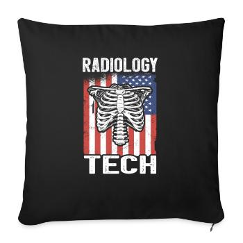 États-Unis 4 juillet Radiologie Radiologue Médecine Docteur - Housse de coussin décorative 45 x 45 cm - noir - Devant