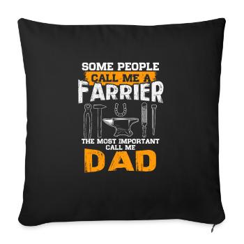 Artisan Papa Dictons Maréchal-ferrant Forgeron - Housse de coussin décorative 45 x 45 cm - noir - Devant